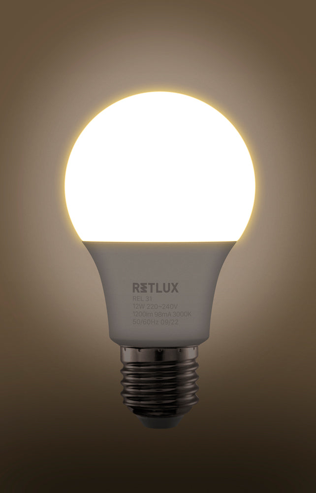 Žárovka LED E27 12W A60 bílá teplá RETLUX REL 31 2ks