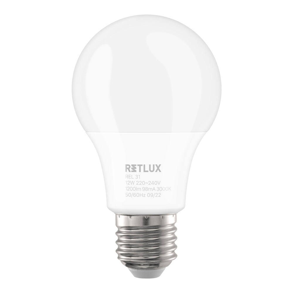Žárovka LED E27 12W A60 bílá teplá RETLUX REL 31 2ks