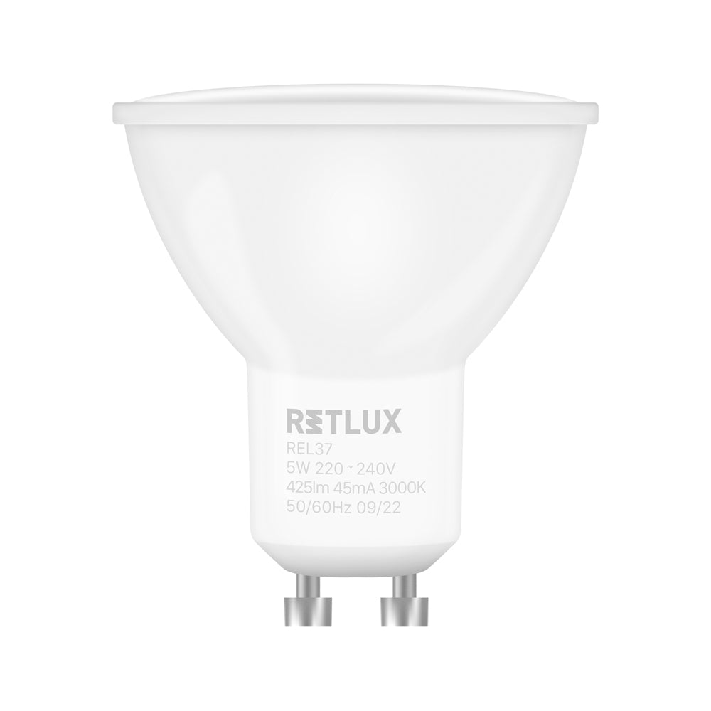 Žárovka LED GU10 5W bílá teplá RETLUX REL 37 4ks