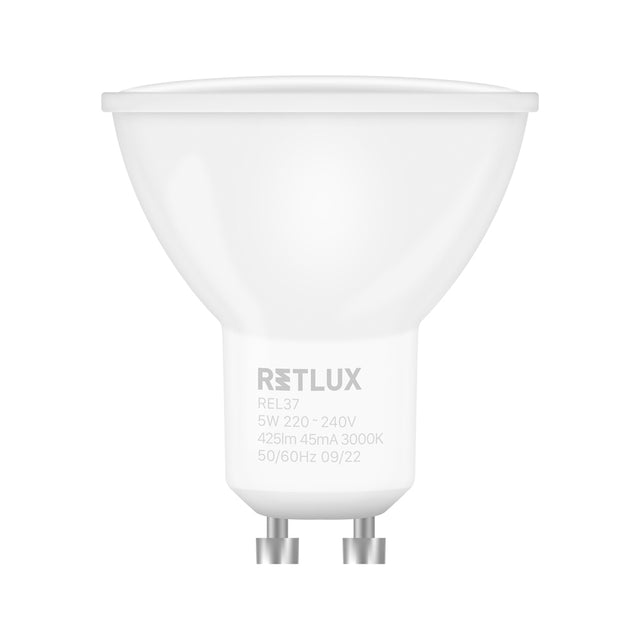 Žárovka LED GU10 5W bílá teplá RETLUX REL 37 4ks