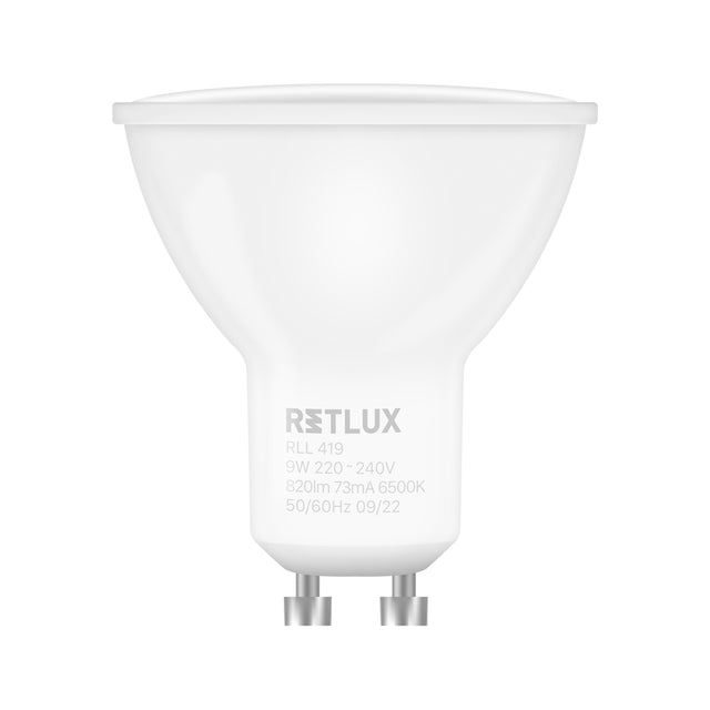Žárovka LED GU10 9W bílá přírodní RETLUX RLL 419
