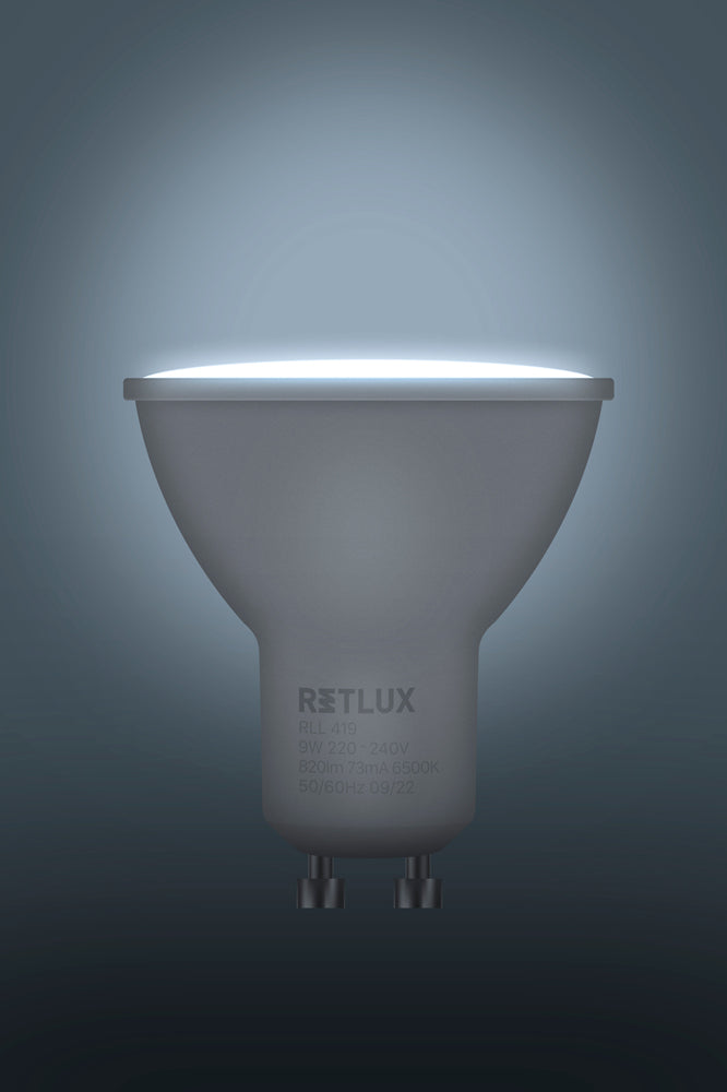 Žárovka LED GU10 9W bílá přírodní RETLUX RLL 419