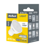 Žárovka LED GU10 5W bílá teplá REBEL ZAR0562
