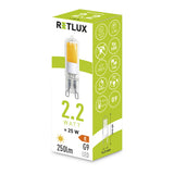 Žárovka LED G9 2,2W bílá teplá RETLUX RLL 455