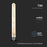 Žárovka Filament LED E27 5W T30 bílá teplá V-TAC VT-2005 Amber