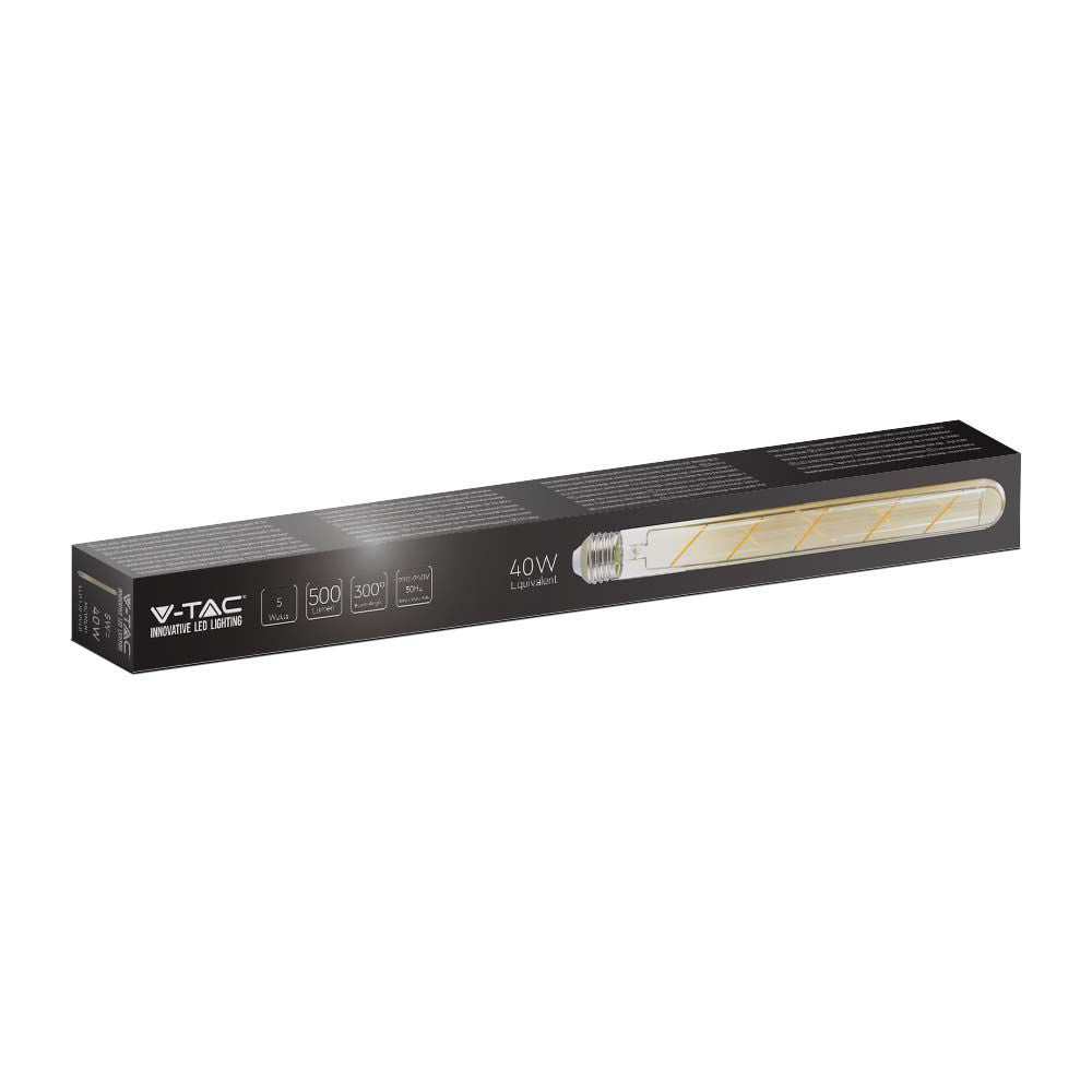 Žárovka Filament LED E27 5W T30 bílá teplá V-TAC VT-2005 Amber