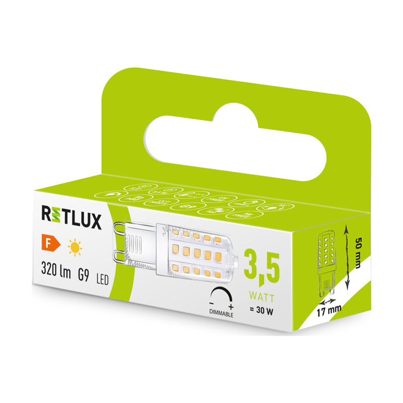 Žárovka LED G9 3,5W bílá teplá RETLUX RLL 668