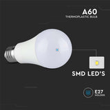 Žárovka LED E27 8,5W A60 bílá teplá V-TAC VT-2099