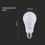 Žárovka LED E27 8,5W A60 bílá teplá V-TAC VT-2099