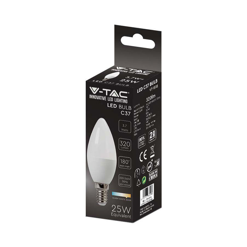 Žárovka LED E14 3,7W bílá teplá V-TAC VT-1818