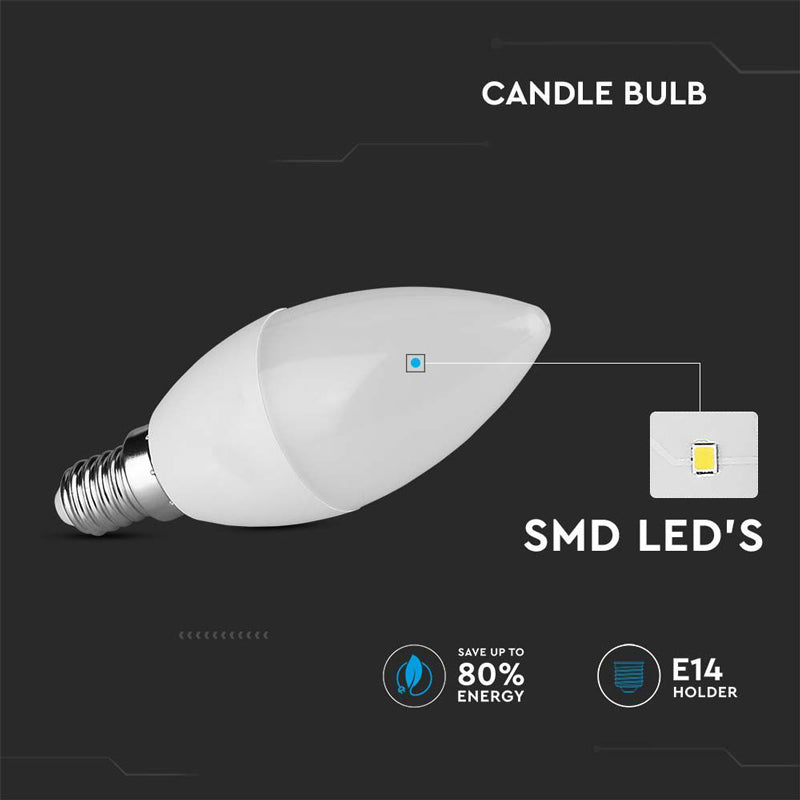 Žárovka LED E14 3,7W bílá teplá V-TAC VT-1818