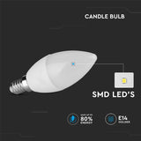 Žárovka LED E14 3,7W bílá teplá V-TAC VT-1818