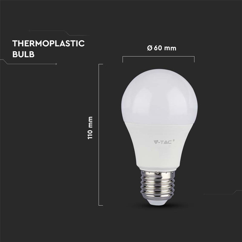 Žárovka LED E27 10,5W A60 bílá teplá V-TAC VT-2112