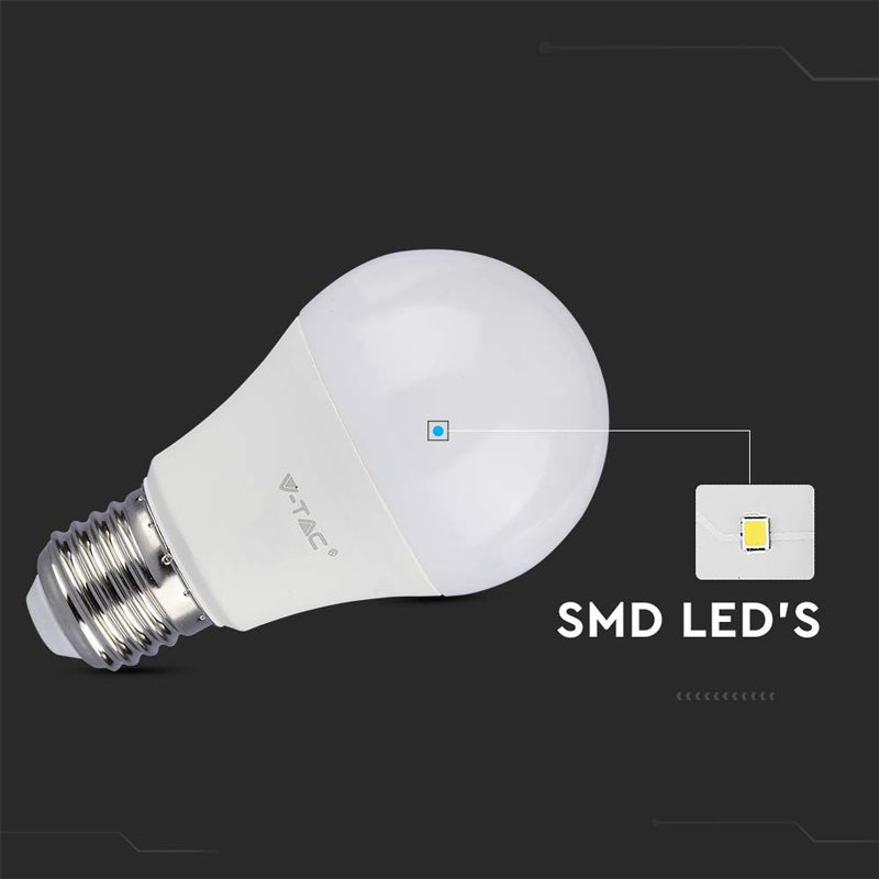 Žárovka LED E27 10,5W A60 bílá teplá V-TAC VT-2112