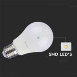 Žárovka LED E27 10,5W A60 bílá teplá V-TAC VT-2112