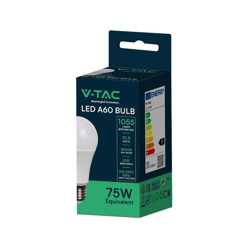 Žárovka LED E27 10,5W A60 bílá přírodní V-TAC VT-2112