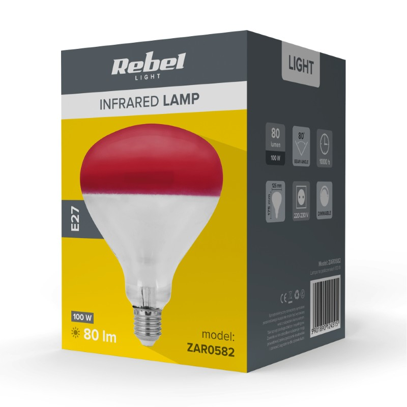 Žiarovka infračervená R125 100W REBEL ZAR0582