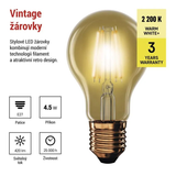 Žárovka LED E27 4,5W A60 bílá teplá EMOS Z55032 Vintage
