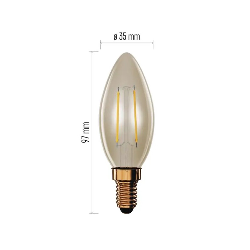 Žárovka LED E14 2,5W svíčka bílá teplá EMOS Z53012 Vintage