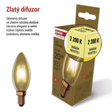 Žárovka LED E14 2,5W svíčka bílá teplá EMOS Z53012 Vintage
