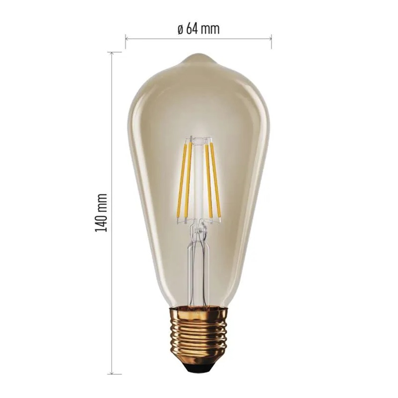 Žárovka LED E27 4,5W ST64 bílá teplá EMOS Z57032 Vintage