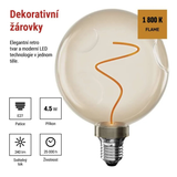 Žárovka DECO LED E27 4,5W flame EMOS Z50B11