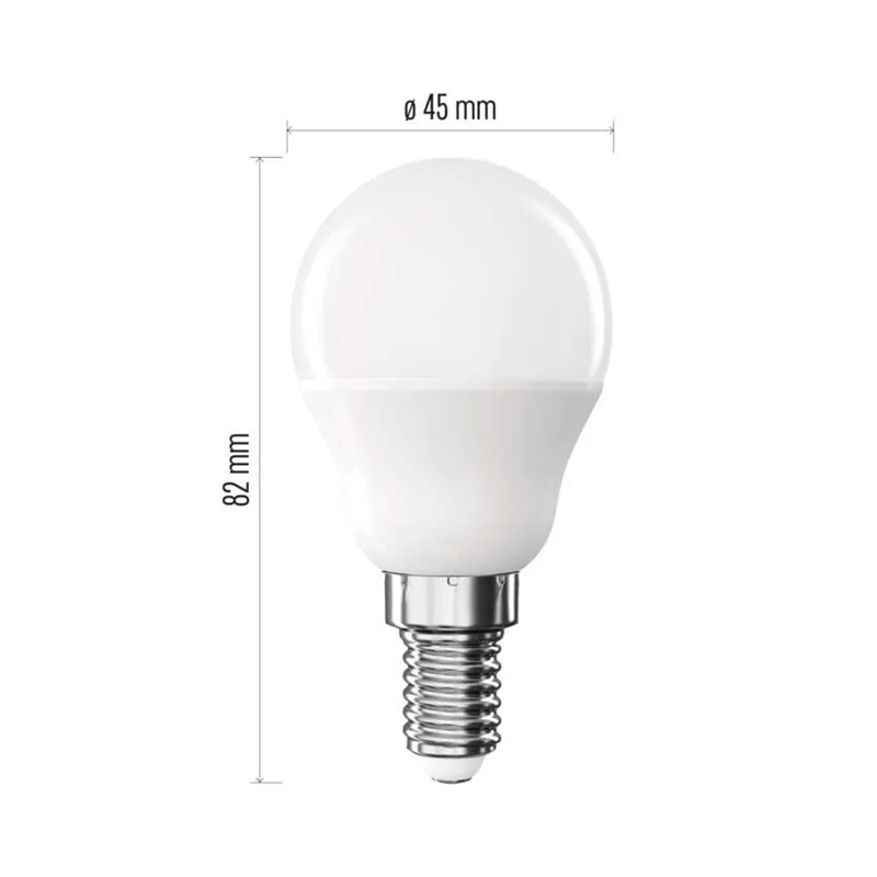 Žárovka LED E14 2,5W Classic Mini Globe bílá teplá EMOS ZQ1D11