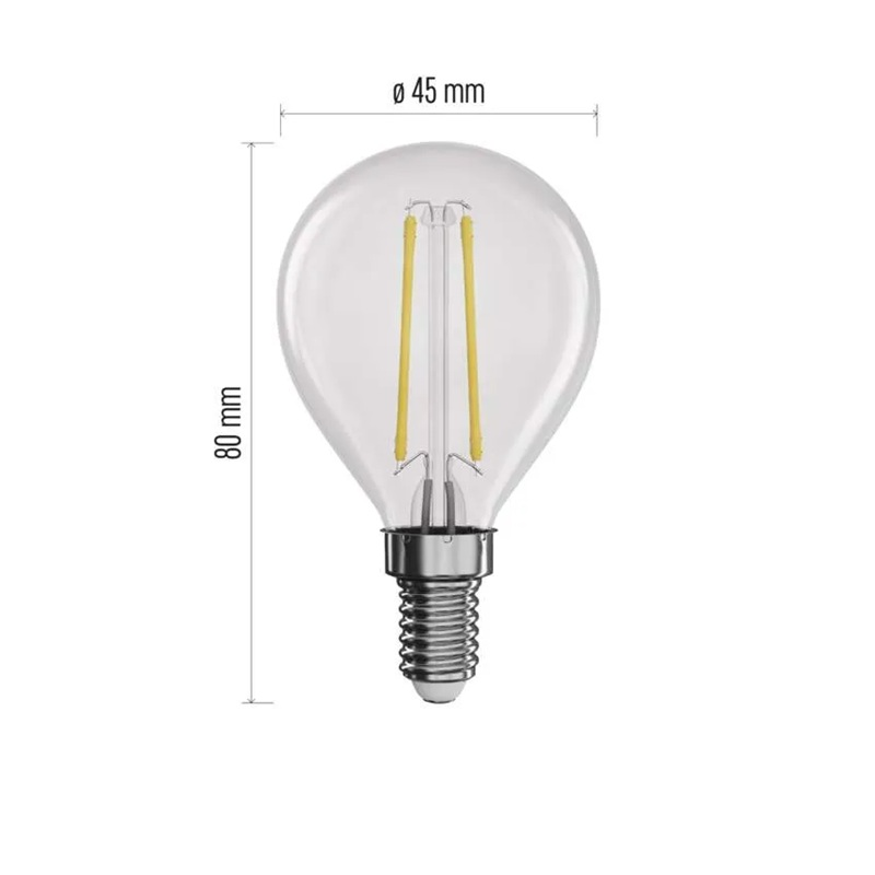 Žárovka Filament LED E14 1,8W Mini Globe bílá přírodní EMOS ZF1201