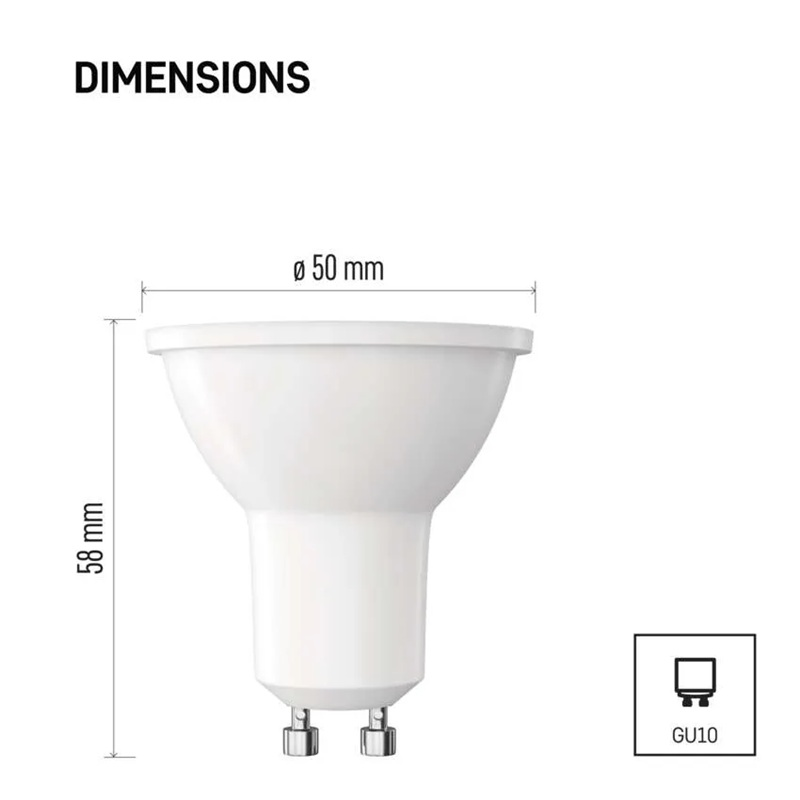 Žárovka LED GU10 3W MR16 bílá teplá EMOS ZQ8E12