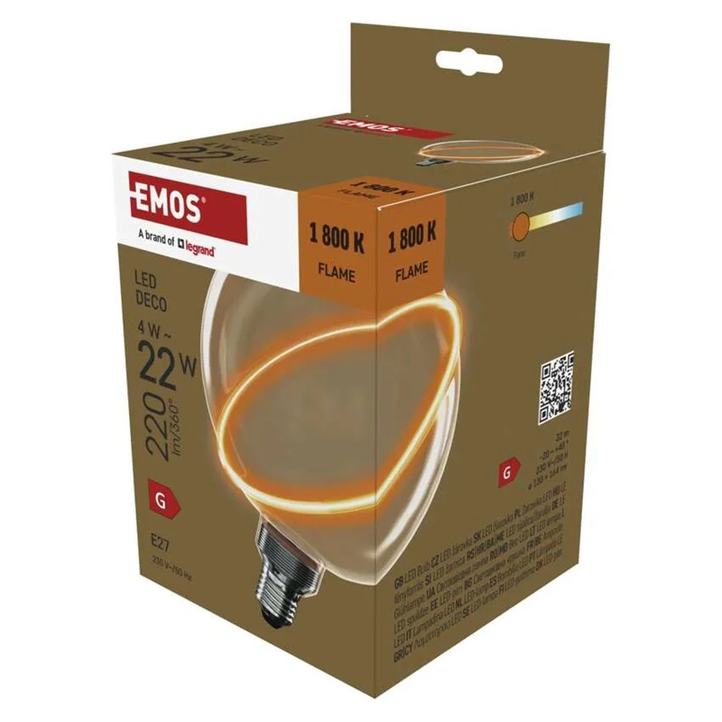 Žárovka DECO LED E27 4W flame EMOS Z5CS11