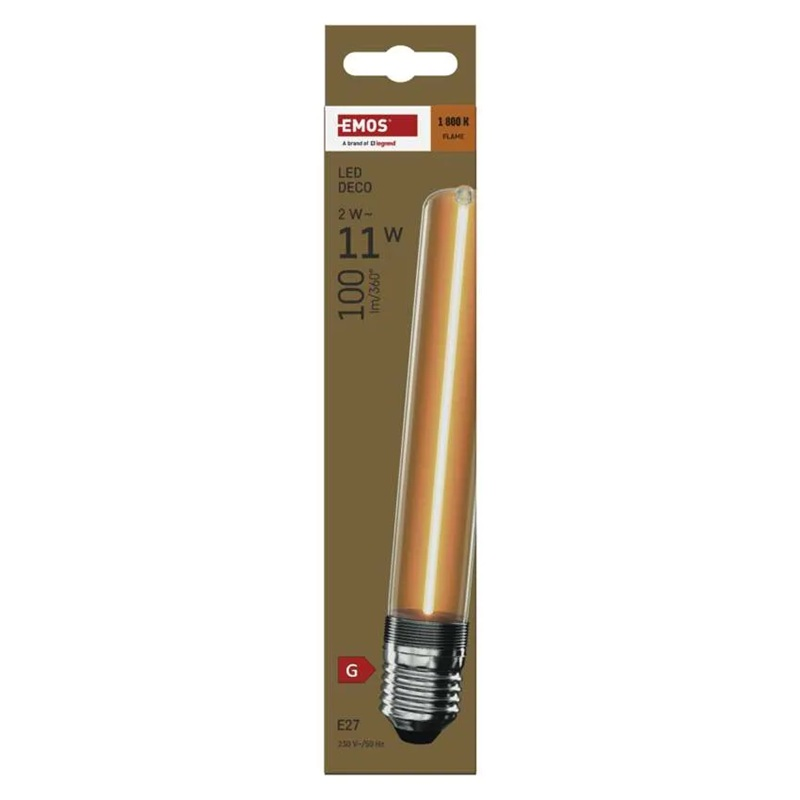 Žárovka DECO LED E27 2W flame EMOS Z5AI01