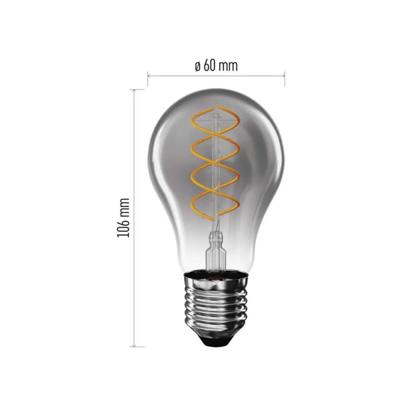 Žárovka DECO SMOKED LED E27 4,5W flame EMOS Z55311