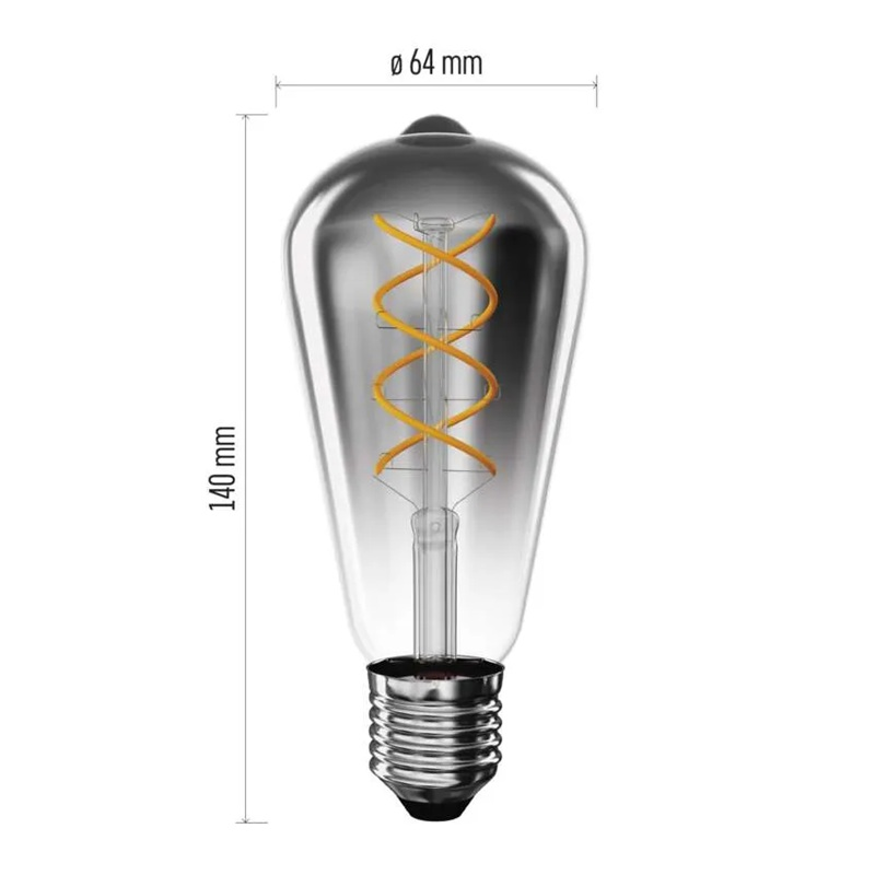 Žárovka DECO SMOKED LED E27 4,5W flame EMOS Z57311