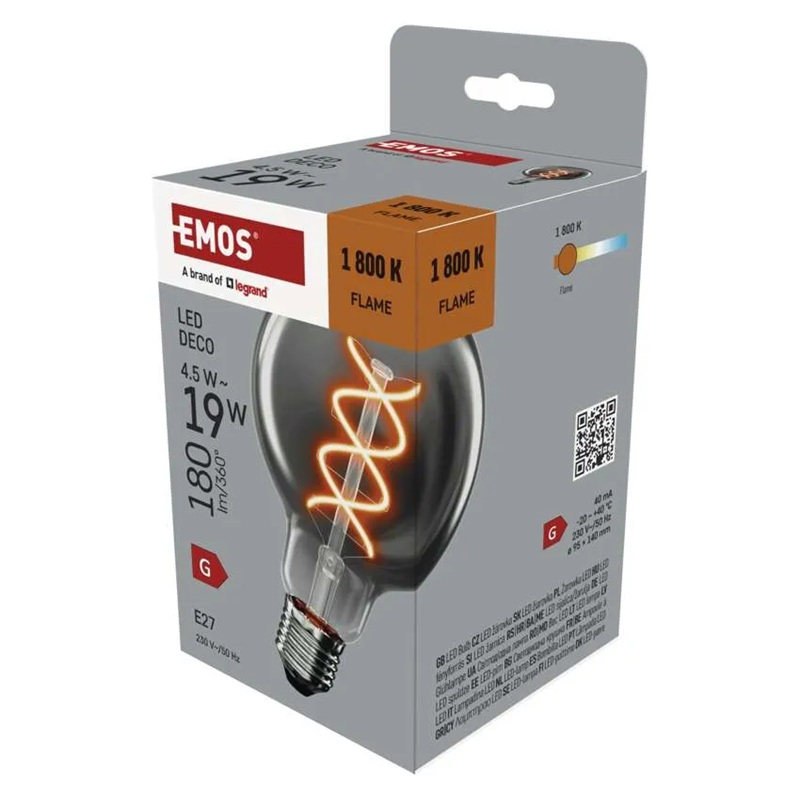 Žárovka DECO SMOKED LED E27 4,5W flame EMOS Z52311