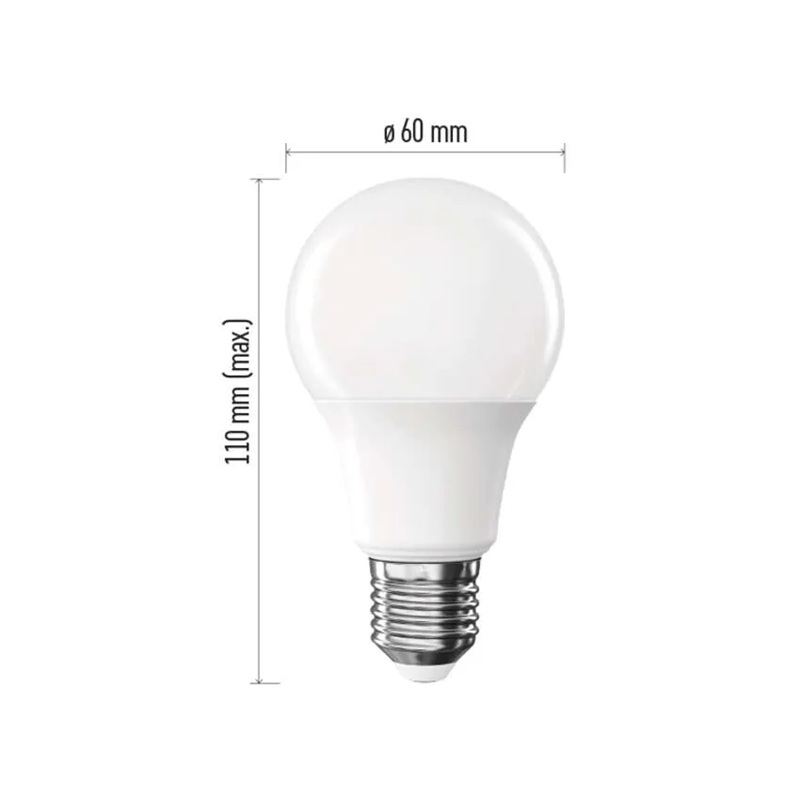 Žárovka LED E27 8,8W A60 bílá přírodní EMOS ZL5F48.6 6ks