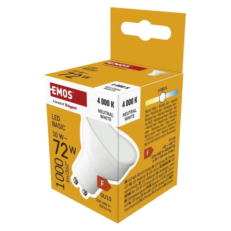 Žárovka LED GU10 10W MR16 bílá přírodní EMOS ZL8F53