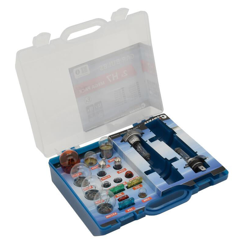 Sada autožárovek MEGA H7+H7+pojistky COMPASS 08518