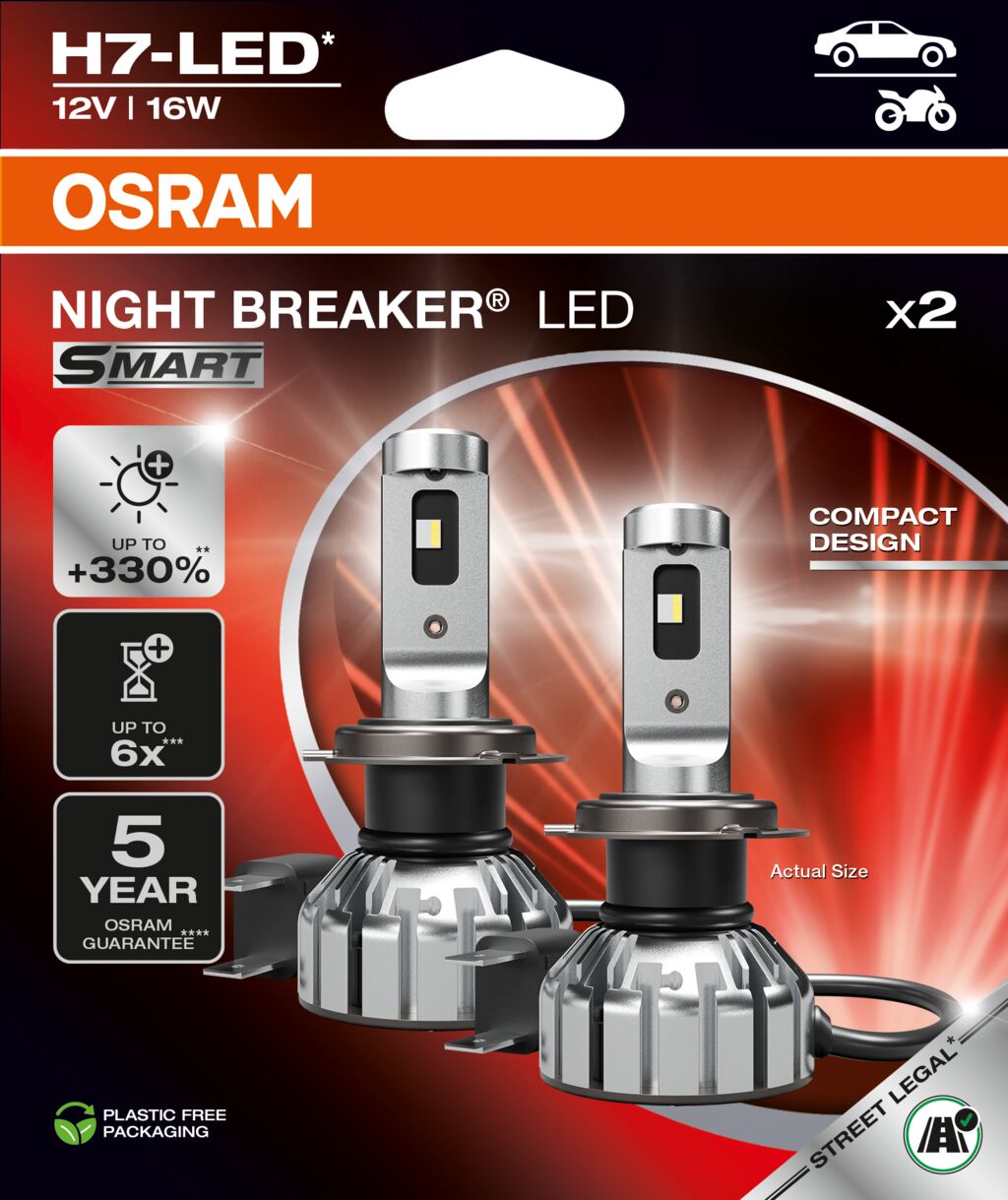 Autožárovka LED SMART 12V H7 OSRAM Night Breaker studená bílá 2ks