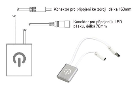 Stmívač dotykový pro LED pásky a žárovky OLP05 TIPA