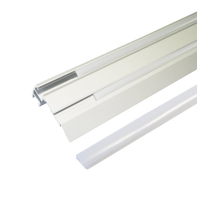 AL profil Stair pro LED pásky, s plexi, 1m