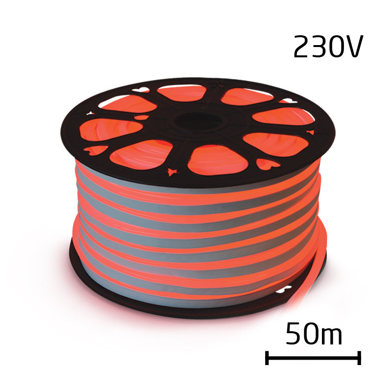 LED neon flexi hadice 230V 120LED/m 12W/m červená 50m