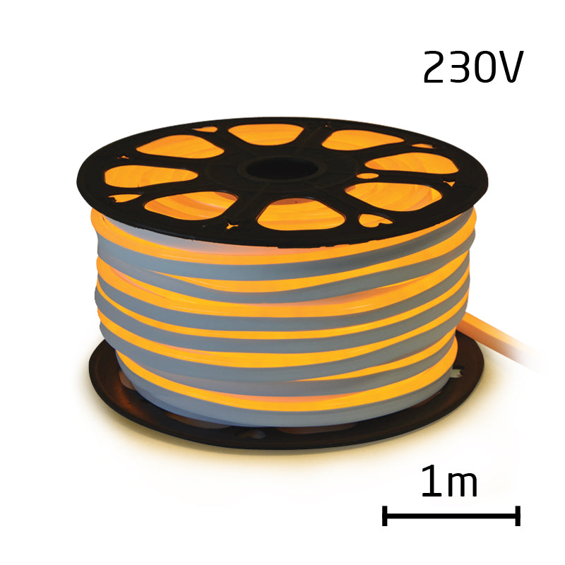 LED neon flexi hadice 230V 120LED/m 12W/m žlutá 1m
