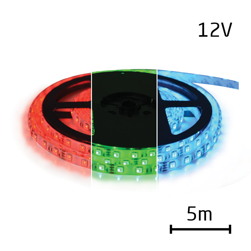 LED pásek 12V 5050  60LED/m IP65 max. 12W/m RGB (cívka 5m) GETI