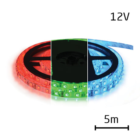 LED pásek 12V 5050  60LED/m IP65 max. 12W/m RGB (cívka 5m) GETI