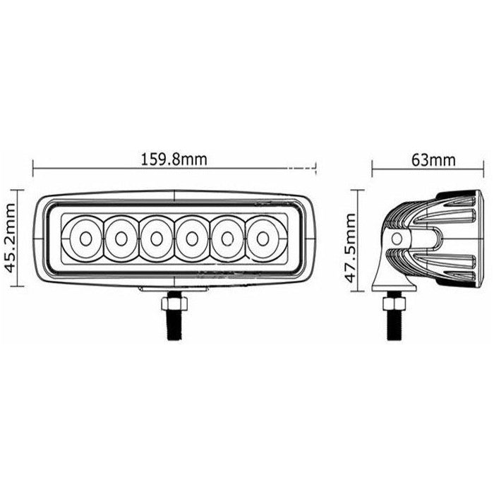 Světlo na pracovní stroje LED T759, 10-30V/18W
