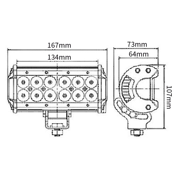 Světlo na pracovní stroje LED T787, 10-30V/36W