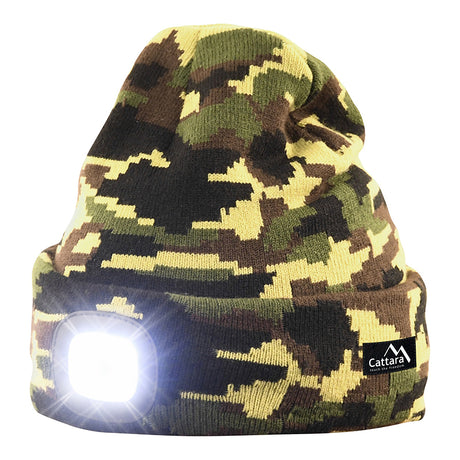 Čepice s čelovkou CATTARA 14020 Army nabíjecí