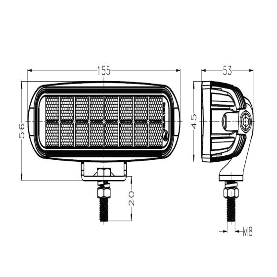 Světlo na pracovní stroje LED T759A, 10-30V/24W, 6000K