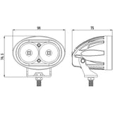 Světlo na pracovní stroje LED T756A, 10-30V/20W dálkové s čočkami