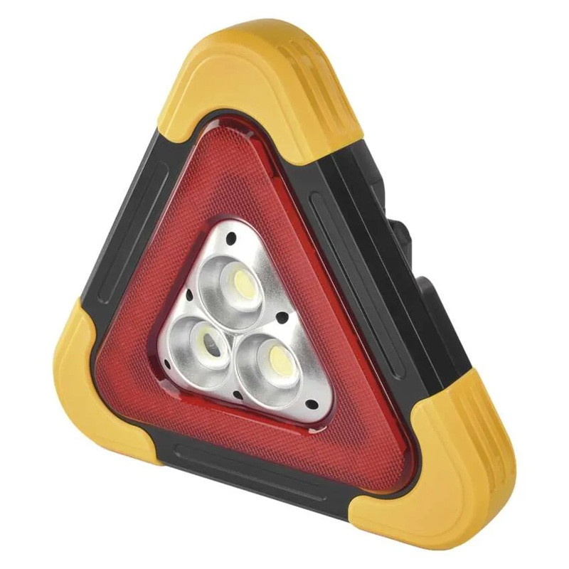 LED varovný trojúhelník, nabíjecí, COB LED+červená LED EMOS P45010
